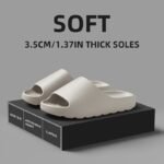 Lightweight Eva Slippers For Men And Women - Non-Slip, Comfortable Indoor And Outdoor Wear, White With Black Accents, All-Season Wear, Casual Home Shoes|Minimalist Design|Eva Upper Material