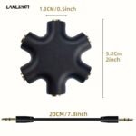 Lanlison 3.5Mm Audio Splitter With Cable - Dual Headphone Jack, For Smartphones, Computers, Tablets - Compatible With, No External Power Needed, Compatible With (Black/Blue/White) - Ideal For Home, Office, Classroom, Podcasting, Live Streaming, Live Streaming Accessories, Sleek Device Design, Durable Audio Gear - Image 2