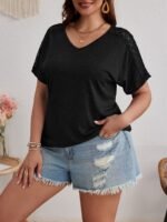 Plus Size, Plus Size Women'S Ruched Batwing Sleeve T-Shirt - Image 4