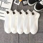 5-Pair Women'S Everyday Crew Socks - Soft Low-Cut Ankle Socks, Non-Slip Cushioned Sole, Everyday & Formal Wear - Multi-Color Pack (Black/White/Brown/Beige/) - Hand Wash Only, Versatile Footwear, Classic Style, Durable Stitching, Daily Essentials - Image 3