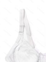 Women'S Plus Size Sexy Floral Lace Bra, Breathable Ultra-Thin Single Layer Full Coverage Underwire Bralette, French Romantic Daily Lingerie, Polyamide 85% Elastane 15%, Medium Stretch Knit Fabric, Solid Color With Contrast Lace Detail, No Padding - 170 Gsm - Image 10