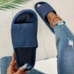 Women'S Thick-Sole Non-Slip Eva Slippers - Slip-On Comfort With Textured Grip, Lightweight Indoor/Outdoor Beach Sandals For Home, Pool & Travel - Black, Indoor Footwear | Versatile Footwear | Durable Footwear - Image 8