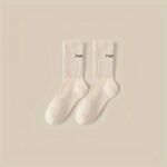 1/5 Pairs Unisex Casual Plain Color Socks, Fashion Versatile Socks, Breathable Comfy Crew Socks, Casual Sports Socks For Men Women - Image 8