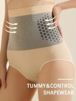 1Pc Women'S High-Waist Tummy Control Shapewear Panties - Slimming Body Shaper With Heat, Breathable Nylon & Spandex Blend, Hand Washable - Seamless Design For A Flawless Look - Image 7
