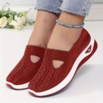 Women'S Breathable Knit Sneakers - Slip-On Low Top Sneakers With Plain Toe, Lightweight Pvc Sole, And Comfortable Fabric Upper For All-Day Wear (Green, Blue, Black, Purple, Pink), Casual Footwear | Minimalist Design | Breathable Fabric - Image 12