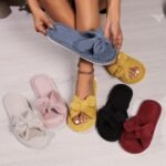 Honey Girl Striped Corduroy Fuzzy Slippers For Women, All-Season Slip-On Indoor/Outdoor Non-Slip Thick Sole Fluffy House Shoes, Hand Washable Fabric Upper/Inner With Eva Sole - Image 12