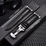 Casual Pu Leather Watch Strap Butterfly Buckle For Apple Watch Ultra 10 9 8 7 6 Se 5 4 3 2 1 For Iwatch Watch Strap 38/40/41/42/44/45/46/49Mm - Image 2