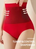 1Pc Women'S High-Waist Tummy Control Shapewear Panties - Slimming Body Shaper With Heat, Breathable Nylon & Spandex Blend, Hand Washable - Seamless Design For A Flawless Look - Image 9