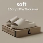 Unisex,, Lawensui Ultra-Soft Eva Slides For Men - Comfortable, Non-Slip, Quick-Dry, Solid Green, 3.5Cm Thick Sole Casual Summer Slippers, Hand Washable, Slip-Resistant Footwear|Minimalist Slipper Design|Ergonomic Slipper Design, Suitable For Women - Image 3