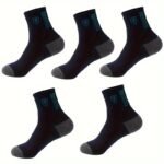 5 Pairs Of Men'S Trendy Breathable Mid-Calf Socks, Comfortable Casual Soft Socks, Anti-Odor Sweat-Absorbing Breathable Comfortable Long Thick Socks, Ideal For Daily Wear & Outdoor Activities Autumn And Winter Warm Men'S Sports Socks - Image 11