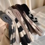 5 Pairs Thick Autumn And Winter Striped Long Women'S Socks - Image 4