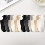 3 Pairs/6 Pairs/12 Pairs Women'S Multi-Color Boat Socks, Plain And Colorful Minimalist Trendy Cute Open-Toe Socks Suitable For Daily Use