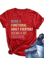 Plus Size Functional Letterprint T-Shirt, Casual Crew Neck Short Sleeve T-Shirt For Spring & Summer, Women'S Plus Size Clothing - Image 6