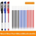 18Pcs, 18Pcs Gel Pen Set Learning Supplies Black Blue Red Ink Color 0.5Mm Round Ballpoint Pen Kawaii Pen Student School Office Stationery - Image 9