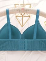 Women'S Plus Size Comfortable Striped Wireless Bra - Maternity Friendly, Medium Support, Knit Polyester Fabric, Regular Fit, All-Season Wear, Everyday Comfort Wear | Elegant Striped Design | Medium Support Bra, Ladies Underwear - Image 10