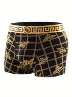 1Pc Men'S Flat Corner Underwear Black Golden Luxury Breathable High Elastic Underwear - Image 5