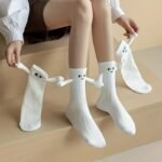 1/2/3 Pairs Unisex Adorable Holding Hands Magnetic Crew Socks, Comfy Breathable Casual Thermal Socks, Winter & Autumn - Image 7