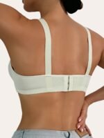 Women'S Wireless Sports Bra - Lift Support, Adjustable Straps, Contrast Trim, Comfortable Casual Attire, Black With White Accents, Non-Removable Pads, Elegant Design For Lifestyles, Sports Lingerie | Contrasting Trim Design | Smooth Texture Fabric - Image 8