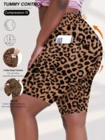 Plus Size - Women'S Plus Size High Waist Crescent Pocketed Shorts - Stretchy, Comfort Fit, Casual Summer Style With Plump Design, Breathable Fabric For Everyday Wear, Plus Size Shorts - Image 4