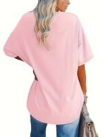 Plus Size, Cross-Border European And American Women'S Spring/Summer New Loose Fit Half-Sleeve Waist-Tied Top - Image 7