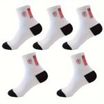 5 Pairs Of Men'S Trendy Breathable Mid-Calf Socks, Comfortable Casual Soft Socks, Anti-Odor Sweat-Absorbing Breathable Comfortable Long Thick Socks, Ideal For Daily Wear & Outdoor Activities Autumn And Winter Warm Men'S Sports Socks - Image 5