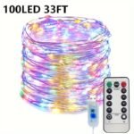 Bzpcf 1Pc Usb Fairy String Lights, 20.12Meter 200Led, 10.06Meter 100 Led, 5.0Meter 50Led, Silver Wire, 8 Lighting Modes, Remote Control, Usb Powered, Non-Rechargeable, Button Control, For Wedding, Bedroom, Ceiling, Christmas Decoration - Image 11