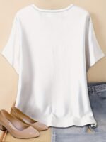 Plus Size Basic Solid Crew Neck T-Shirt, Casual Short Sleeve T-Shirt For Spring & Summer, Women'S Plus Size Clothing - Image 7