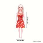 32Pcs Doll Dress-Up Set For Girls, Assorted Styles With 10 Outfits, 10 Shoes, 6 Crowns, 6 Necklaces, Fashion Accessory Collection, Mixed Color, Durable Plastic Material - Image 4
