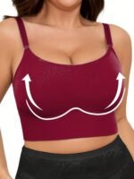 Women'S Plus Size Multi-Wear Seamless Wireless High Support Sports Bra, Adjustable Straps, Removable Chest Pads Workout Bra - Image 2