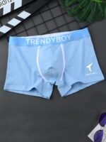 3Pcs Trendyboy Men'S Boxer Briefs - Soft & Breathable Polyester Blend, Comfort Fit With Elastic Waistband, Sleek Geometric Pattern Design For Home & Sports Wear - Image 7