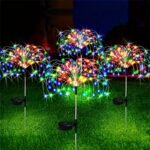 1 Pack Of 200/150/60 Led Solar Garden Lights, Solar Fireworks Lights With 8 Lighting Modes Outdoor Light Suitable For Garden Patio Pathway Party Wedding Decoration