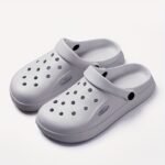 Eva Solid Color Clogs, Lightweight Flat Soft Sole Home Garden Clogs, Breathable Hollow Beach Clogs - Image 11