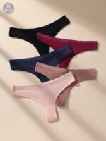 5Pcs Of High Elasticity Autumn And Winter Women'S Underwear, Soft And Breathable Sexy Women'S Underwear, Women'S Underwear Underwear - Image 2
