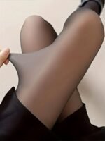 Women'S Opaque Black Tights - Thickened Nude-Feel Leggings For Fall & Winter, Stretchy Nylon Blend Pantyhose With Reinforced Toe & Heels, Hand Washable, Smooth Finish, Mid-Rise Design - Image 8