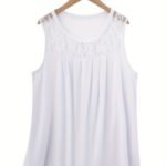 Solid Color Versatile Sleeveless Chest Pleated Casual Vacation Top