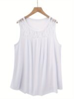 Solid Color Versatile Sleeveless Chest Pleated Casual Vacation Top
