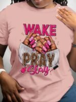 Graphic Print Crew Neck T-Shirt, Casual Short Sleeve Top For Spring & Summer, Women'S Clothing