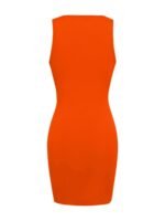 Women'S Sleeveless Round Neck Mini Dress - Solid Color Stretchy, Machine Washable, All-Season Versatile Casual To Formal Wear, Dress Mini, Construction - Image 7