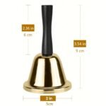 1Pc Golden/Silvery Hand Bell Classic Dinner Bell Durable Hand Bells Loud Call Bell Service Bell Used For Weddings School Classroom Service And Game Parties Christmas - Image 4