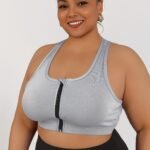 Women'S High-Impact Sports Bra With Zipper Front Closure, Removable Pads & High-Elasticity Fabric - White Yoga Running Gym Bra For Workouts, Machine Washable, Strapless Push Up Bra, Workout Support, Backless Design, Durable Sports Wear