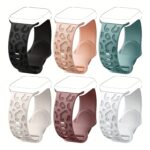 Leopard Engraved Band Compatible With Iwatch Band 38Mm 40Mm 41Mm 42Mm 44Mm 45Mm 49Mm, Waterproof Cheetah Sport Silicone Wristbands Replacement For Iwatch Series 8 7 6 5 4 3 2 Se