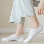 5 Pairs Unisex No-Show Socks - Breathable Sweat-Resistant Anti-Odor Invisible Invisible Socks For Men & Women, Solid Colors (Black, Pink, Grey, Beige, White) - Machine Washable Boat Socks For Casual & Formal Wear - Image 8
