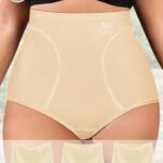 Set Of 3 Large Size High-Waisted Tummy Control Seamless Women'S Panties, Triangle Cut, Comfortable Fit, Shaping And Lifting, Summer Thin Style.