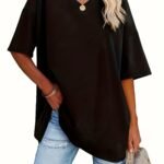 Plus Size, Plus Size Women'S Solid Color T-Shirt
