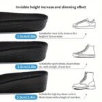 1Pair Inner Heightening Insoles, Men'S And Women'S Invisible Comfortable Soft Sole, Sports Shock Absorption Sweat-Absorbing Insoles - Image 2