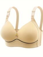 New Large Size Gathered Front Buckle Style Back Without Steel Ring Bra Soft And Traceless Thin Size Underwear For Women - Image 3