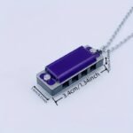 1Pc Mini Harmonica Necklace, 4-Hole 8-Note, Playable Melody, Multi-Color Options, Metal Polished Finish, Beginner Instrument, Ideal Christmas & Spring Festival Gift, No Bag Included - Image 2