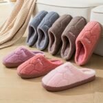 Letter Fluffy Soft Sole Slippers, Soft Sole Bedroom Plush Lined Cozy Shoes, Non-Slip Floor Mute Shoes - Image 7