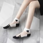 5 Pairs Cute Cat Contrast Mesh Socks, Breathable & Comfy Ankle Socks, Women'S Stockings & Hosiery - Image 5