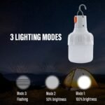 Lihangstar Usb Rechargeable Led Camping Light Bulb - High Brightness, 3 Lighting Modes (High/Low/Strobe), Portable Night Light With Hook & Usb Cable For Emergency, Adventure, Camping, Fishing, Camping Accessories, Lihangstar - Image 2